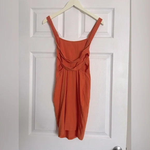 ASOS Vibrant Orange open back dress backless bodycon ASOS Vibrant Orange open back dress backless bodycon